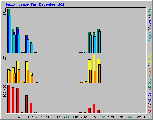 Daily usage for December 2024