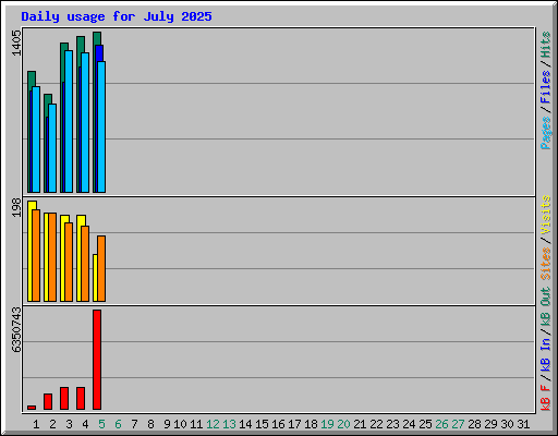 Daily usage for July 2025