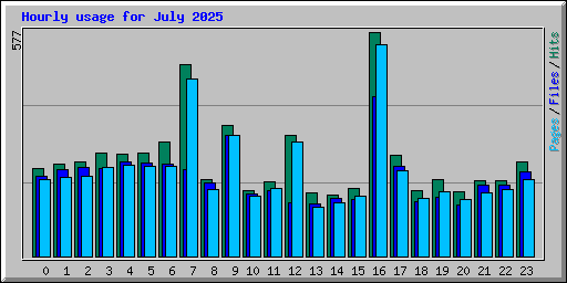 Hourly usage for July 2025